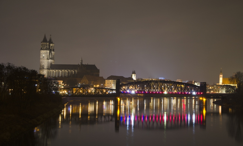 near, artwork, purple, photo, monument, connection, magdeburg, steeple, buildings, 4K, no people, nature, travel destinations, building exterior, hubbrücke
