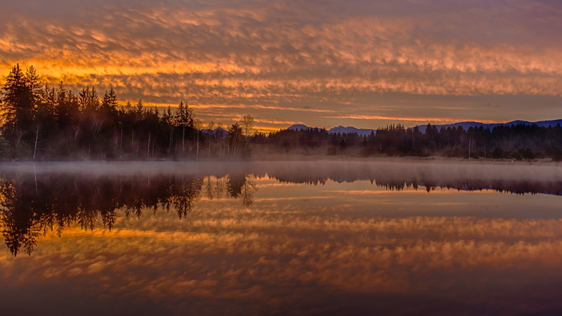 morning, clouds, tranquility, orange color, no people, reflection, sky, lake, reflection lake, panoramic, Germany, idyllic, photography, cloud - sky, landscape