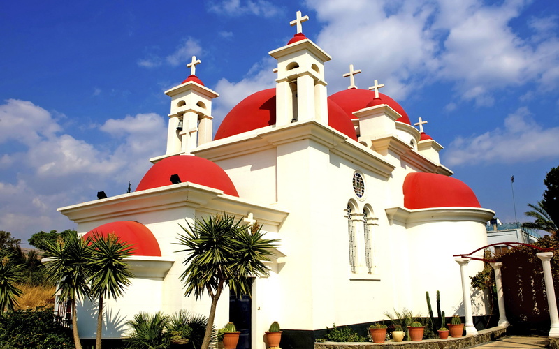 seven, capernaum, apostles, orthodox, 2K, church, greek, israel