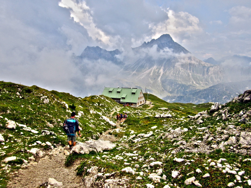 mountain Peak, adult, day, beauty in nature, summer, hiking, tourist, mountains, walking, 2K, journey, mindelheimer hut, men, adventure, full length, scenics - nature