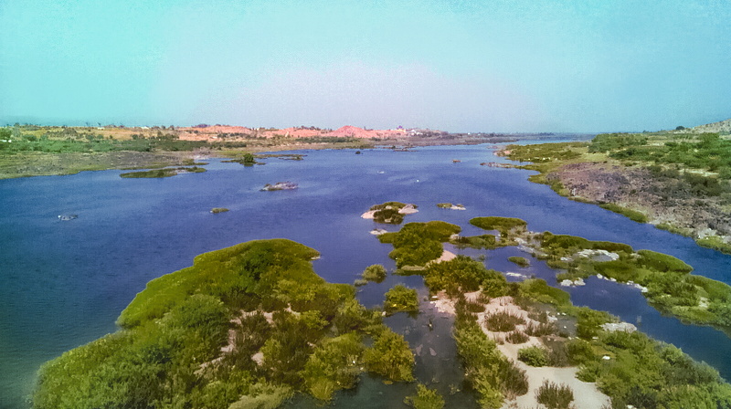 tranquil scene, bank, growth, outdoors, plant, scenics - nature, 5K, sky, nature, water, land, tungabhadra river, india, environment, day, tungabadra