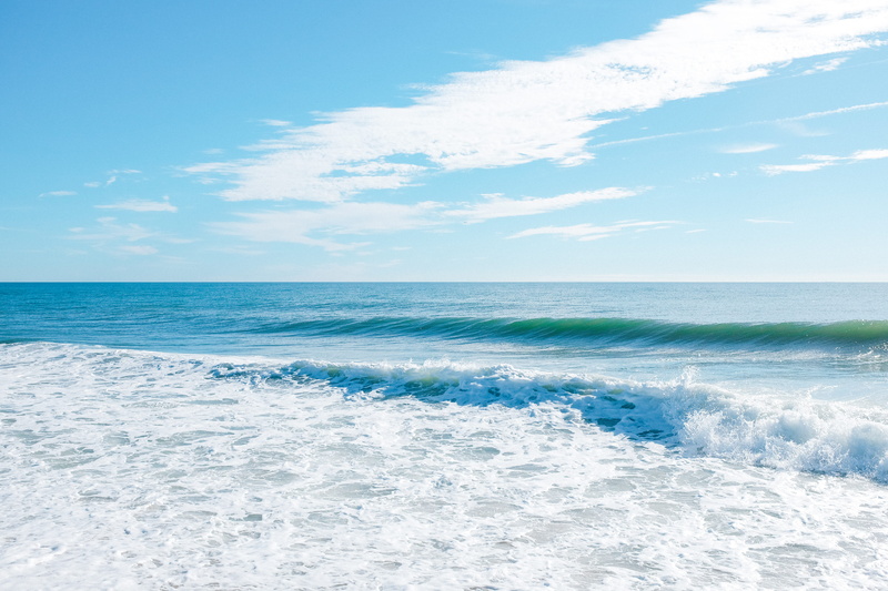 shore, sun, horizon over water, united states, clouds, wave, vsco, lightroom, morning, outdoors, tranquil scene, idyllic, water, 4K, the us, blue, waves
