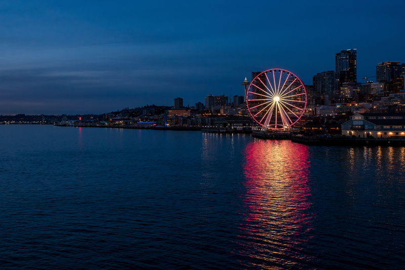 united states, nature, reflection, no people, puget sound, amusement park, cloud - sky, architecture, arts culture and entertainment, bainbridge island ferry