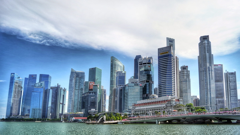 architecture, landscape, outdoors, modern, people, nature, cityscape, transportation, offices, singapore river, urban, financial district, urban skyline