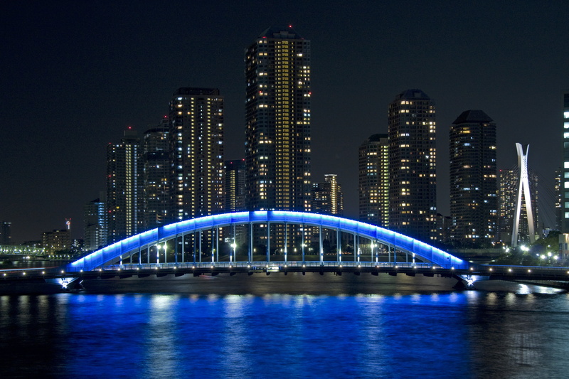 singapore, outdoors, travel, tokyo, famous Place, waterfront, business, night, building, sky, office building exterior, high, 4K, water, bridge - Man Made Structure