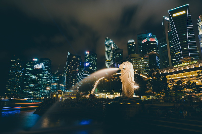 illuminated, residential district, skyscraper, office building exterior, architecture, nature, sky, buildings, asia, urban, waterfront, 5K, metropolitan