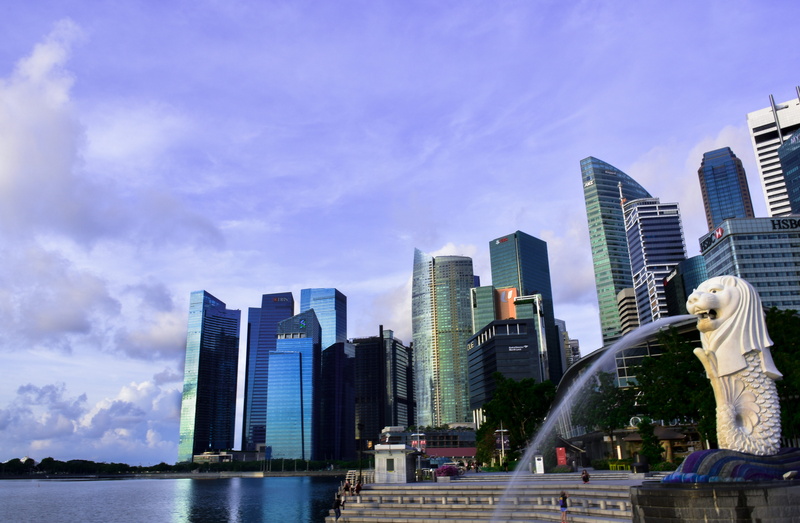 sky, sunlight, singapore, urban, dawn, skyline, buildings, building exterior, nature, outdoors, merlion, tall - high, 5K, city life, visit singapore, reflections
