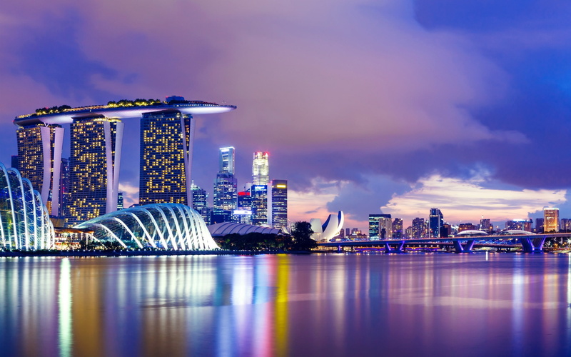 2K, travel destinations, building, hd, night, water, office building exterior, outdoors, cityscape, architecture, no people, city, building exterior, modern