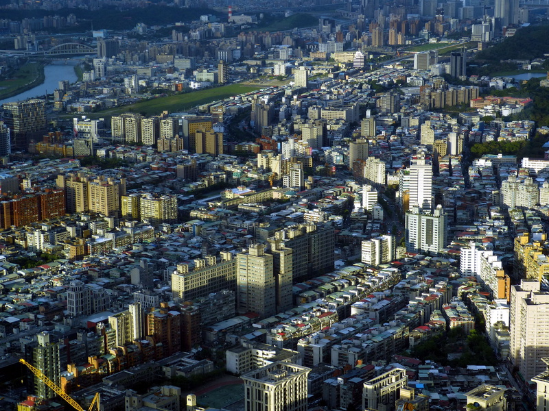 4K, city life, crowd, taipei 101, tall - high, city, taiwan, taipei, crowded, aerial view, built structure, high angle view, skyscraper, residential district