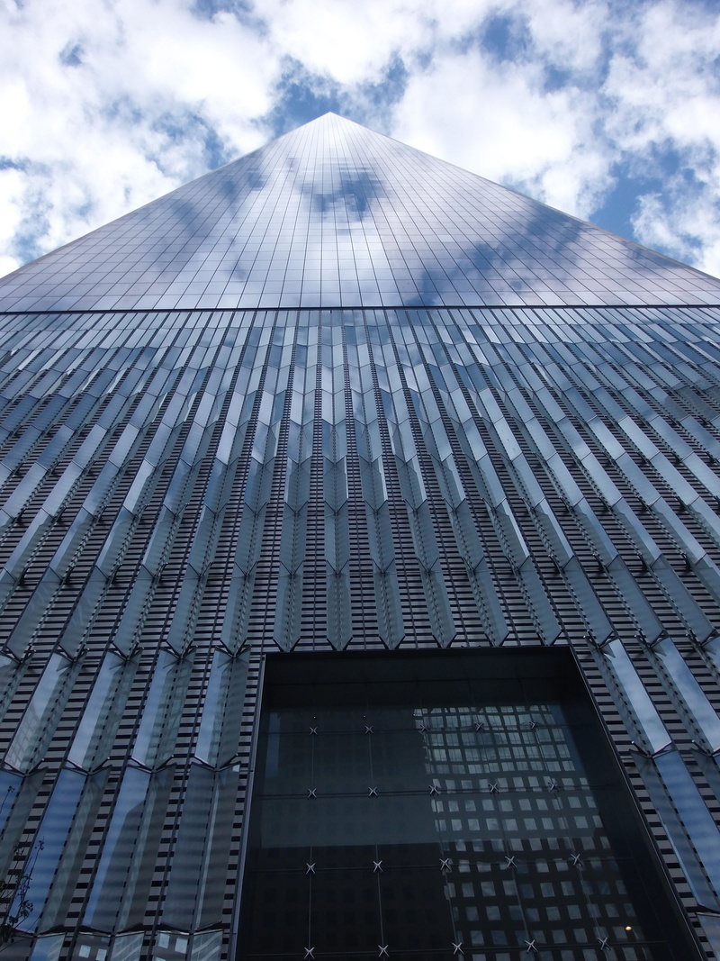 4K, city, low angle view, architecture, office, travel destinations, tall - high, office building exterior, new york, built structure, directly below