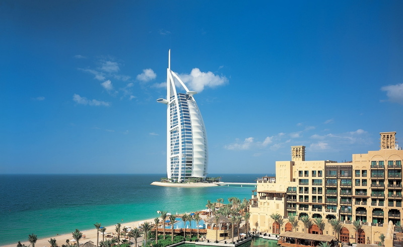 1080P, Building, United Arab Emirates, Palm Tree, Buildings, Beach, Dubai, Burj Al Arab, Sea, Sky