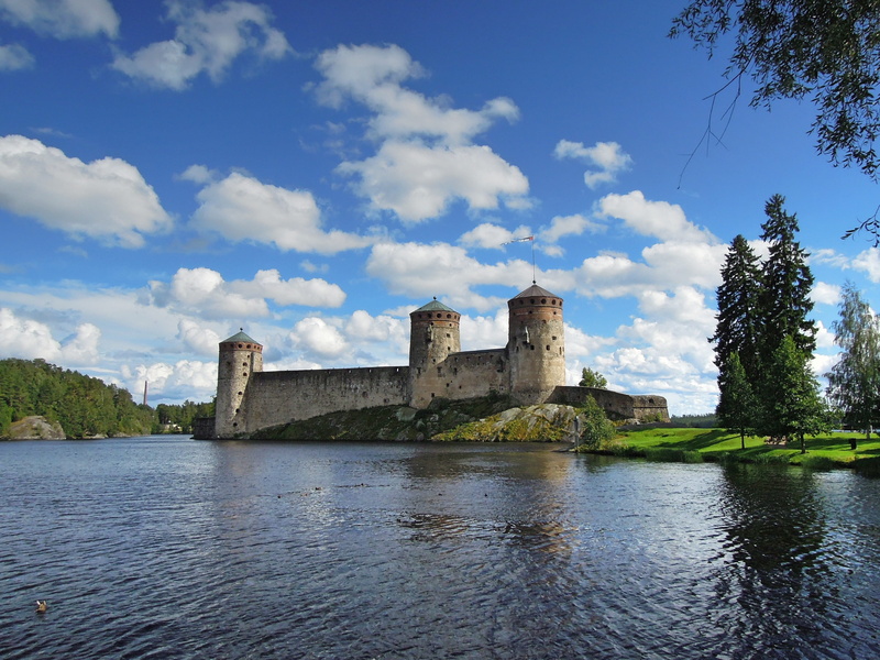 travel destinations, tower, outdoors, ancient civilization, history, tourism, building, 2K, fortress, Savonlinna, nature, ooppperajuhlat, medieval, tourist spot
