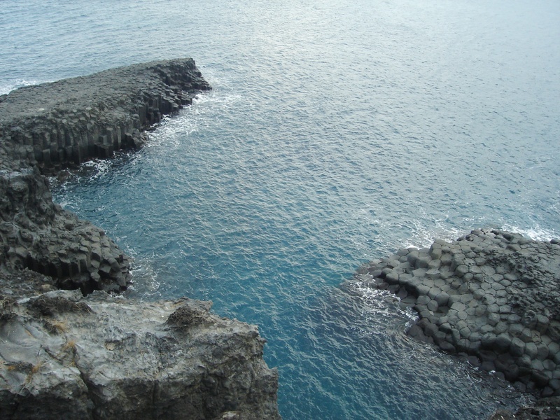 no people, beach, tranquility, jeju, coastline, idyllic, land, nature, rock formation, rocky coastline, motion, high angle view, 1080P, beauty in nature