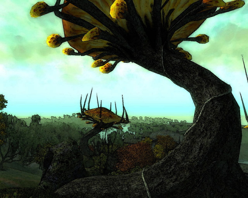 tranquility, beauty in nature, the elder scrolls iv oblivion, nature, branch, plant, sky, outdoors, sea, water, scenics - nature, day, tranquil scene, tree trunk