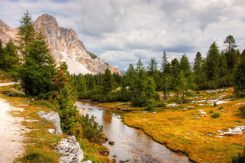 body, water, mountain landscape, fanes alm, summer, view, non-urban scene, plant, sunny, no people, dolomites, 2K, fanes, mountain peak, mountains, scenics
