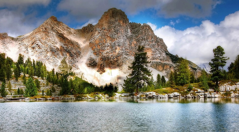 nature, bergsee, tranquility, tranquil scene, pine tree, mood, alpine panorama, holiday, water, pine woodland, brown, no people, boulders, travel destinations