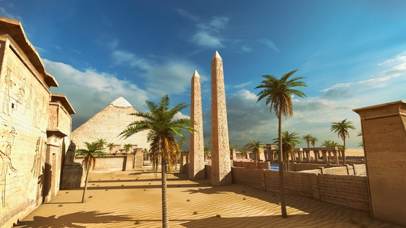 Video Game, The Talos Principle, Egypt, Pyramid, Palm Tree, Sand, 1080P, Obelisk