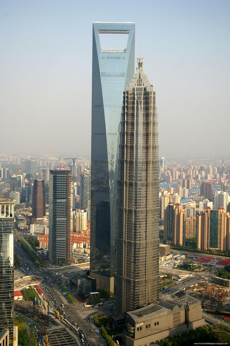 Cityscapes, travel destinations, jinmao, tower, business, brown, Shanghai, nature, 2K, city, outdoors, office building exterior, residential district
