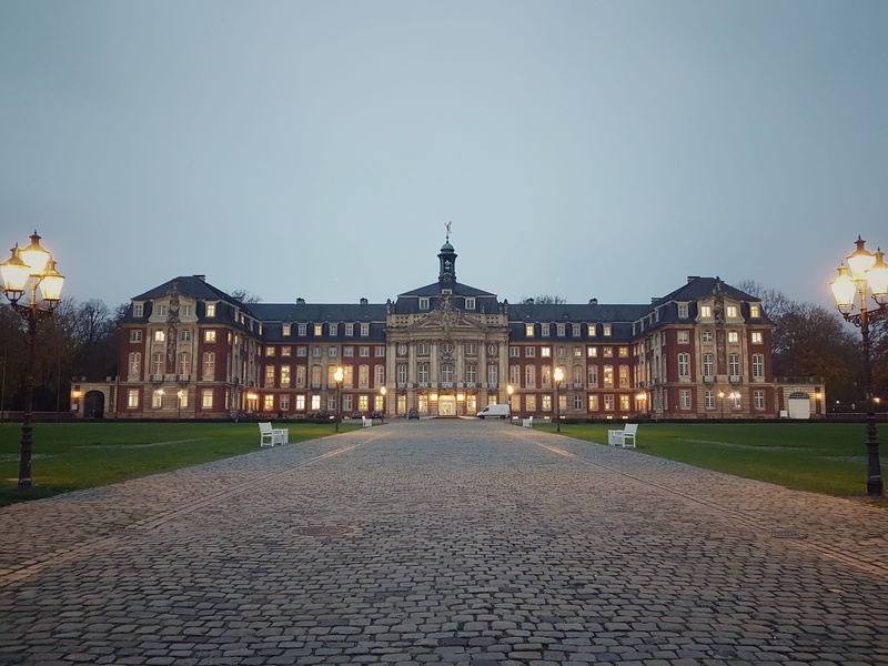 direction, no people, history, palace, street, building exterior, city, münster, building, sky, square, nature, 4K, dusk, the past, built structure, germany