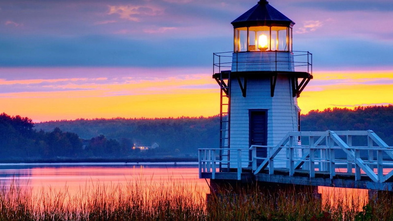 maine, lighthouse, light, doubling, point, 1080P, coastline, nature and landscapes