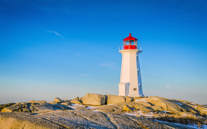 photography, canada, lighthouse, lighthouses, blue, rockycoastline, s, peggy, architecture, 4K, coastal, sky, landmarks, cove, winter