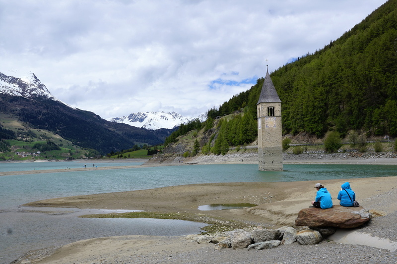 sky, kaschon, church, curon venosta, built structure, trautmannsdorf, viewpoint, wine, mountains, nature, panorama, beauty in nature, landscape, Resia Lake