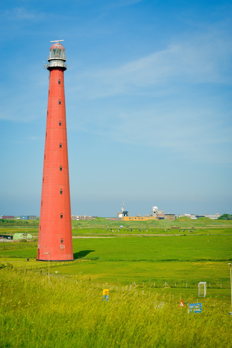 meer, day, sea, idyll, plant, grass, spring, outdoors, sky, safety, land, landscape, leuchtturm, protection, guidance, netherlands, summer, green, beacon