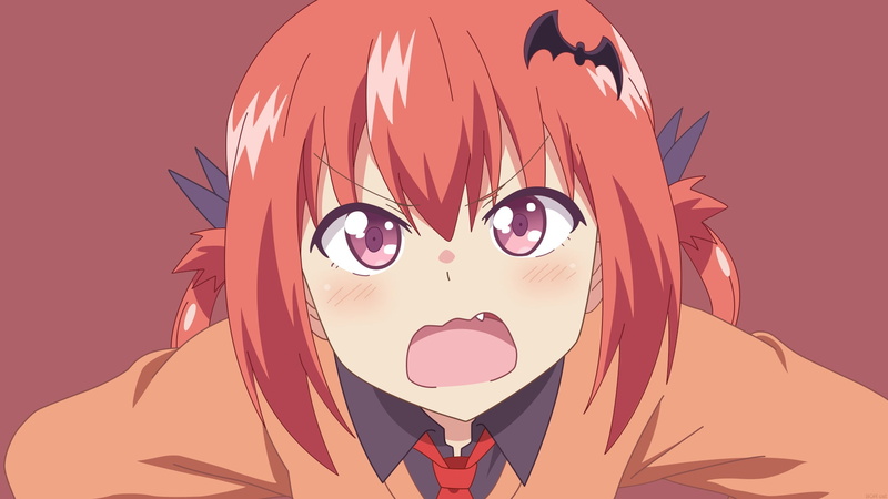 vector, girl, BOR ost, look, demon, Gabriel DropOut, Kurumizawa Satanichia McDowell, demon girl, art, anime, 1080P, pose, Lazy Gabriel