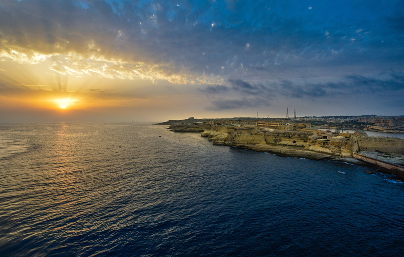 island, vacation, tranquil scene, nature, Sunrise, scenics, landscape, shore, scenics - nature, Harbor, lighthouse, sky, beach, Malta, coastline, 4K, environment