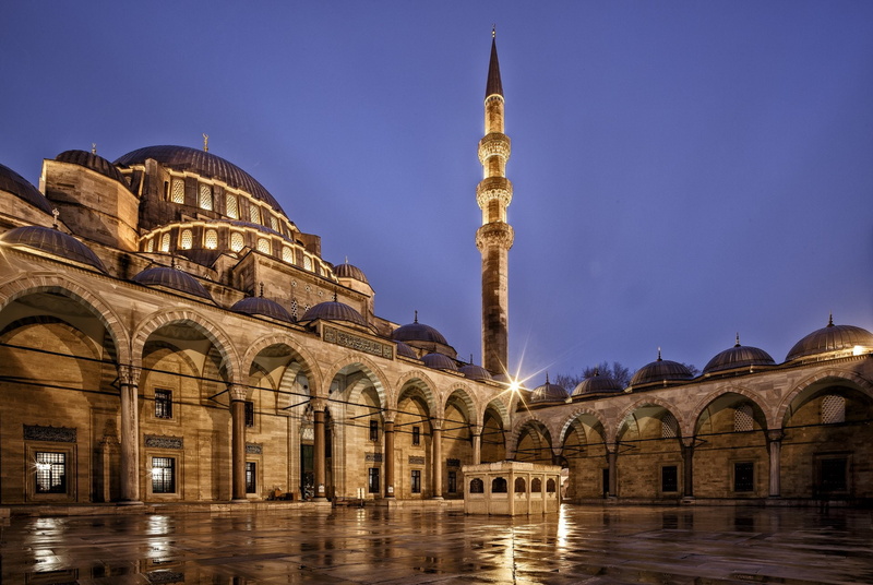 1080P, Mosques, Suleymaniye Mosque, Night, Süleymaniye Mosque, Istanbul, Mosque, Building, Dome, Architecture