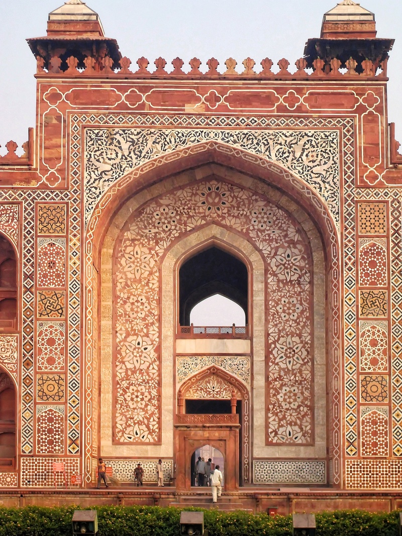 no people, building, arch, religion, craft, ornate, belief, place of worship, building exterior, entrance, khan, day, porch, the past, tourism, akbar, memorial
