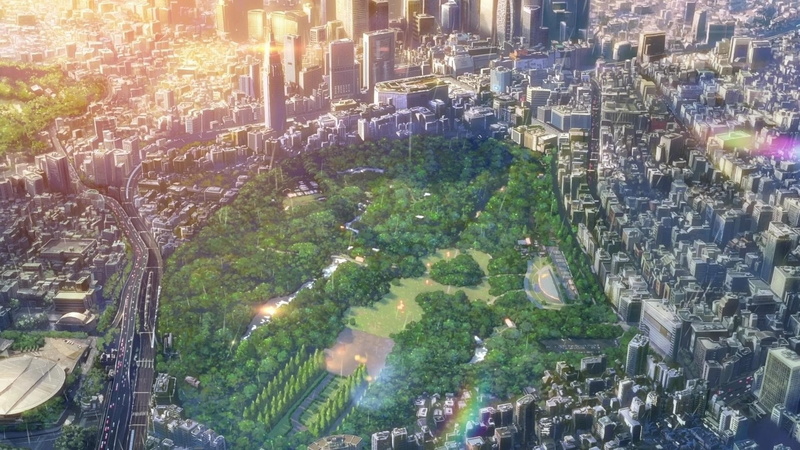 1080P, The Garden of Words, Makoto Shinkai, city