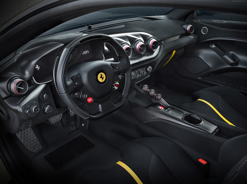 Ferrari, sport car, interier, 4K, yellow