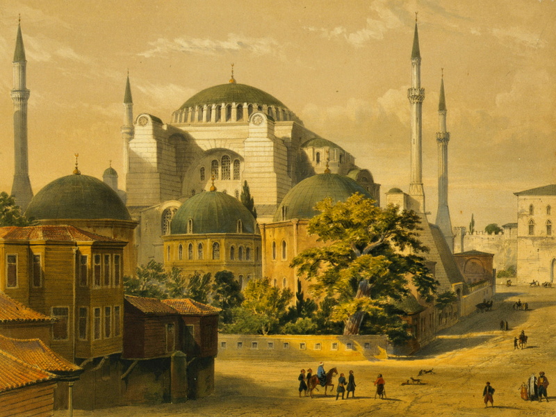 mosque, Hagia Sophia, Istanbul, Turkey, 1080P, the city, While Agia Sophia, picture, the minaret