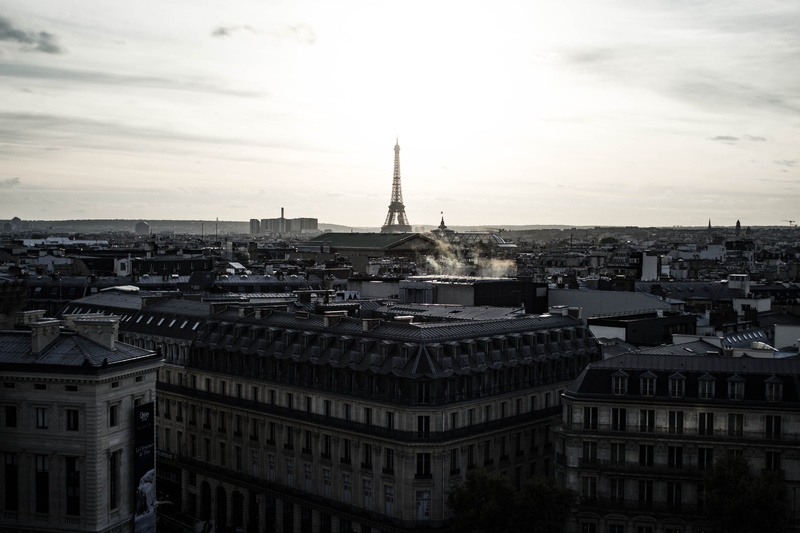 city, no people, rooftop, 4K, france, built structure, outdoors, eiffeltower, paris, cityscape, travel destinations, spire, the past, sunset, light, sky