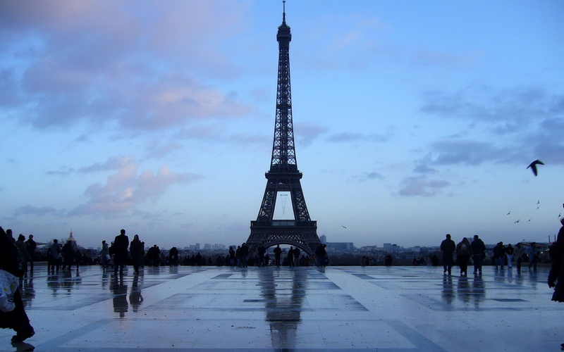 patriotic, sky, skyline, clouds, 1080P, cityscape, blue, photography, panasonic, sunset, panasonicdmc‑fx8, france, tour, tourists, eiffeltower, architecture