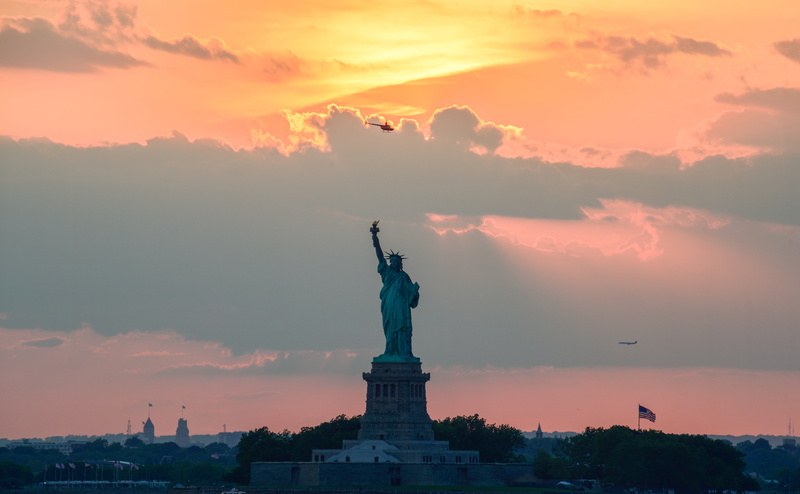 female likeness, newyork, nature, religion, uinitedstates, sky, river, outdoors, city, no people, tourism, statue, newyorkcity, statueofliberty, america