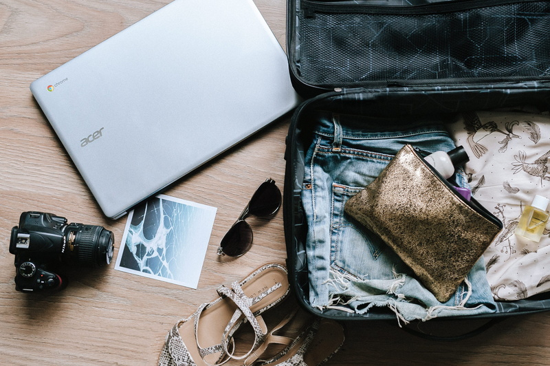 vacation, travel, still life, wood - material, directly above, personal accessory, large group of objects, google chromebooks, pen, sunglasses, beside