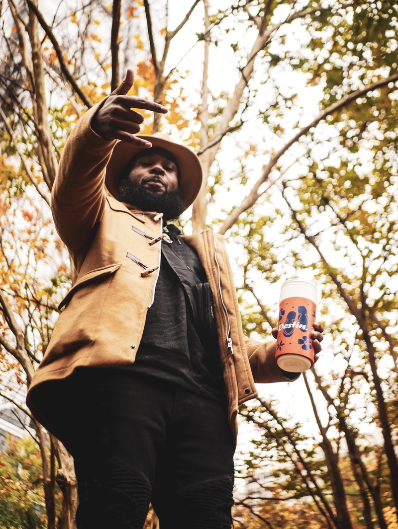tumbler, man, standing, one person, tree, men, photo, angle, posing, front view, three quarter length, outdoors, plant, brown, day, portrait, 4K, lifestyles