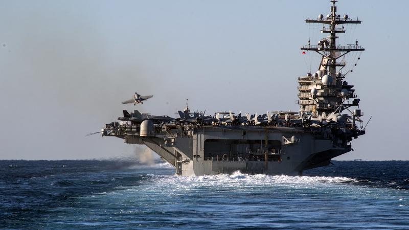 sky, mode of transportation, 1080P, sea, water, military, aircraft carrier, day, aggression, business, nautical vessel, navy, nature, on the move, shipping