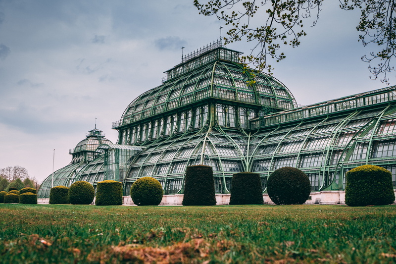 building, 5K, construction, built structure, palmenhaus schonbrunn, no people, design, architectural design, the past, tourism, low angle shot, conservatory
