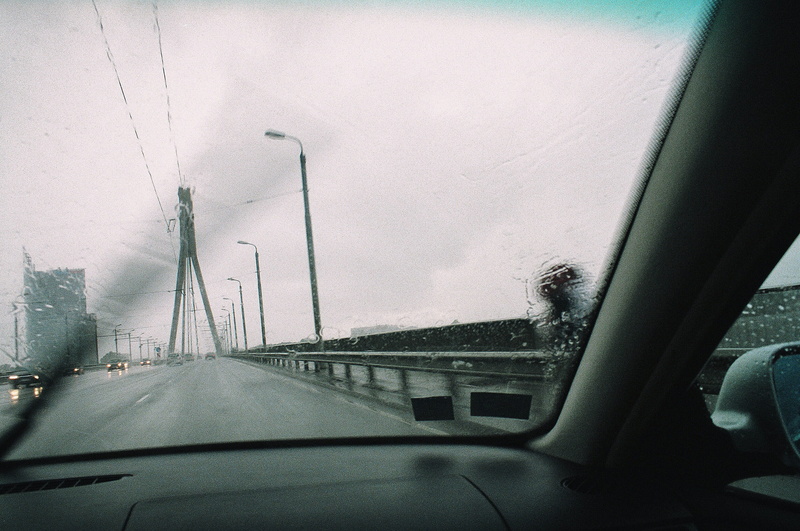 driver, auto, nature, day, road, rain, window, riga, vehicle interior, urban, movement, puddle, downtown, bridge, no people, storm, weather, road trip