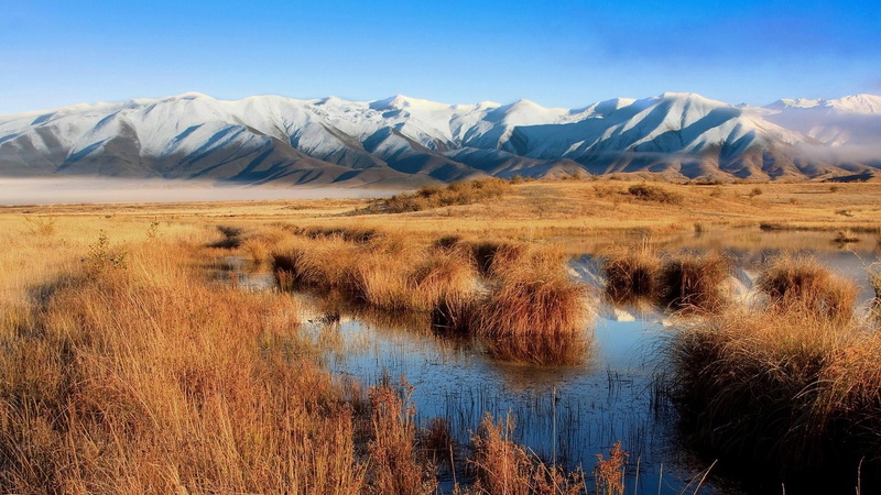sky, mountain, mount cook national park, no people, 1080P, mountain range, tranquil scene, land, nature, winter, non-urban scene, twizel, semi-arid, plant