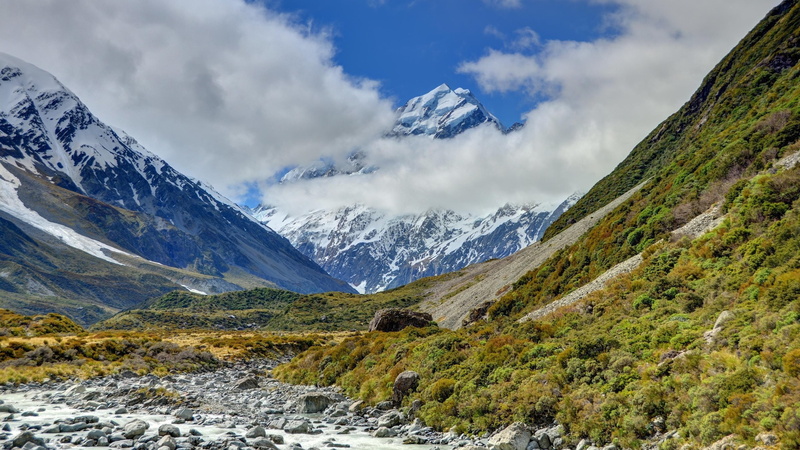 New Zealand, 2K, river, Mount cook, Mount Cook National Park, National Park mount cook, photo