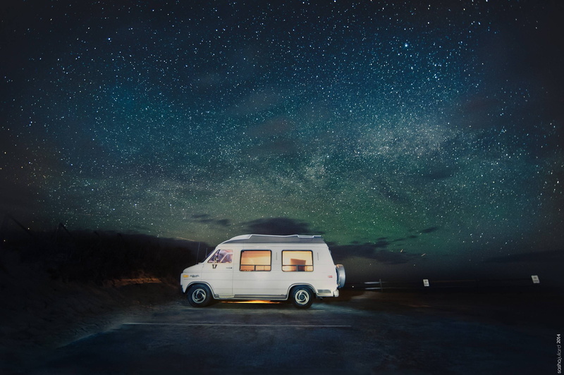 sky, motor vehicle, space and astronomy, milky way, star, space, nature, Van Life, science, constellation, night, mode of transportation, 2K, star - space
