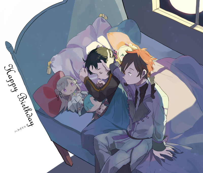 Anime, 1080P, Beatrice (Re:ZERO), Reinhard van Astrea, Emilia (Re:ZERO), Sleeping, Doll, Subaru Natsuki, Rem (Re:ZERO), Re:ZERO -Starting Life in Another