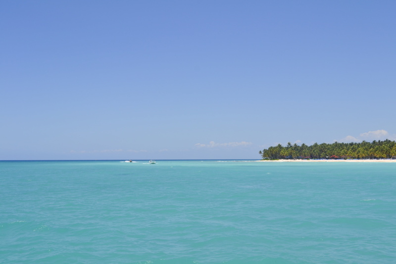 blue sea, tranquil scene, turquoise colored, dominican republic, scenics - nature, island, blue, day, saona island, clear sky, copy space, sea, land, lagoon