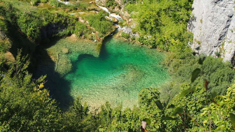 landscape, sunlight, outdoors, trees, green color, plant, plitvice lakes, 4K, no people, turquoise colored, forest, sky, world natural heritage, growth