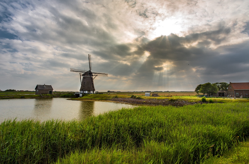Holland, environment, channel, netherlands, field, no people, cloud - sky, built structure, body, building exterior, mill, alternative energy, Historically