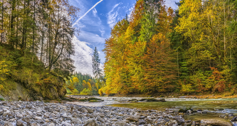 nature, flowing water, beauty in nature, fall, bank, tranquil scene, of course, farbenpracht, flowing, beautiful, rest, change, autumn collection, stones